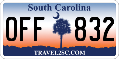 SC license plate OFF832