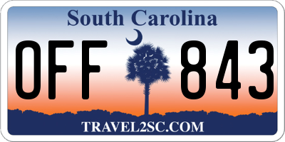 SC license plate OFF843