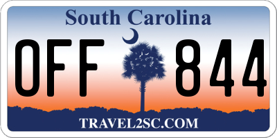 SC license plate OFF844