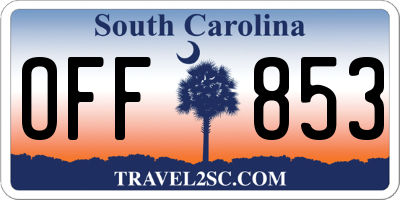 SC license plate OFF853