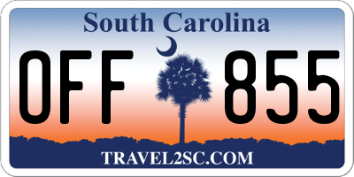 SC license plate OFF855