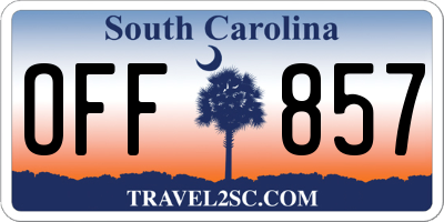 SC license plate OFF857