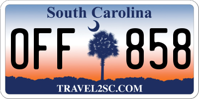 SC license plate OFF858