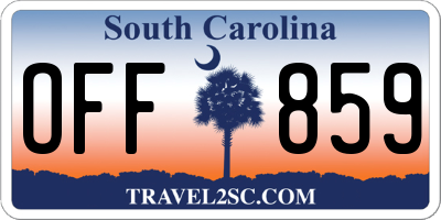 SC license plate OFF859