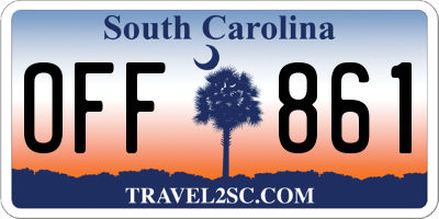 SC license plate OFF861