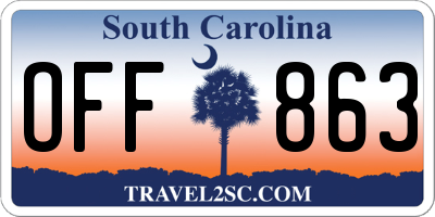 SC license plate OFF863