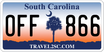 SC license plate OFF866
