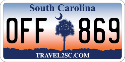 SC license plate OFF869