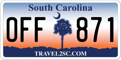 SC license plate OFF871