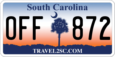 SC license plate OFF872