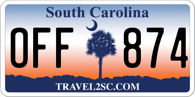 SC license plate OFF874