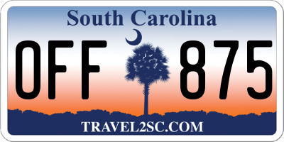 SC license plate OFF875