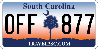 SC license plate OFF877