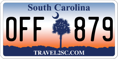 SC license plate OFF879