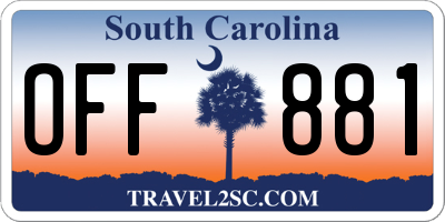 SC license plate OFF881