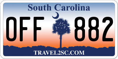 SC license plate OFF882