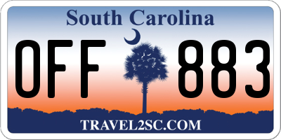 SC license plate OFF883