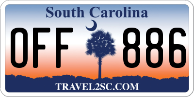 SC license plate OFF886