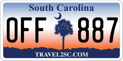 SC license plate OFF887