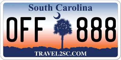 SC license plate OFF888