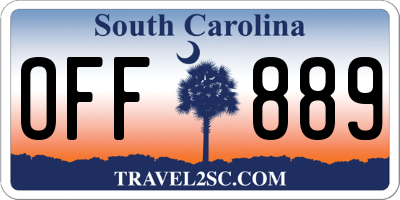 SC license plate OFF889