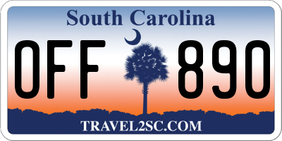 SC license plate OFF890