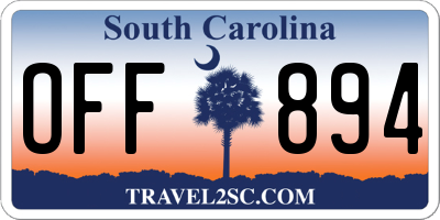 SC license plate OFF894