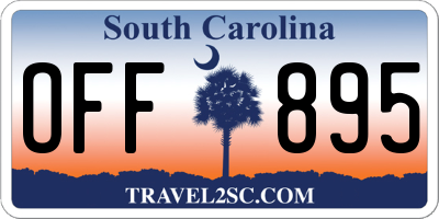 SC license plate OFF895