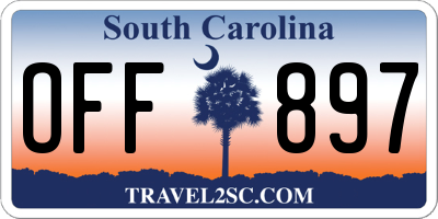 SC license plate OFF897