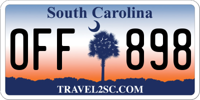 SC license plate OFF898