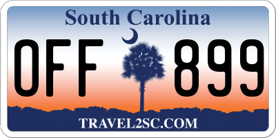 SC license plate OFF899