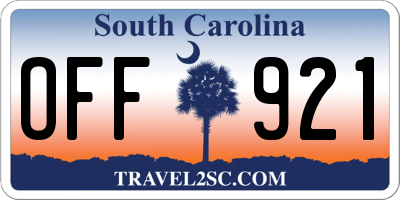 SC license plate OFF921
