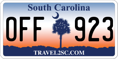 SC license plate OFF923