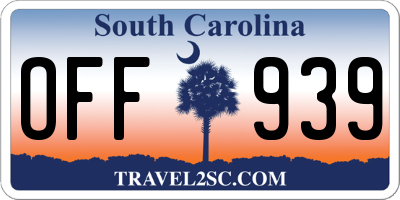 SC license plate OFF939