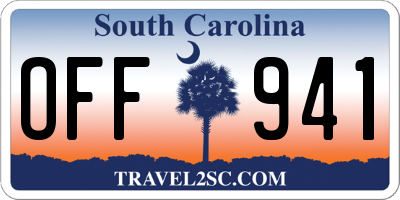 SC license plate OFF941