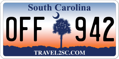 SC license plate OFF942