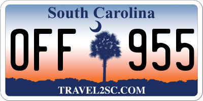 SC license plate OFF955