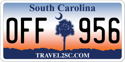 SC license plate OFF956