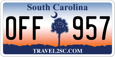 SC license plate OFF957