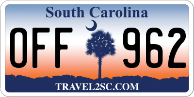 SC license plate OFF962