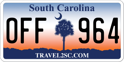 SC license plate OFF964