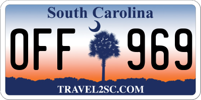 SC license plate OFF969