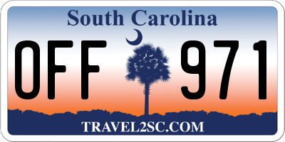SC license plate OFF971