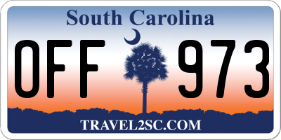 SC license plate OFF973