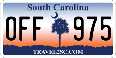 SC license plate OFF975