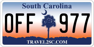 SC license plate OFF977