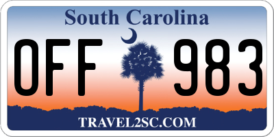 SC license plate OFF983
