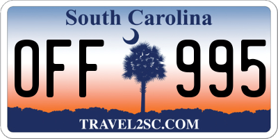 SC license plate OFF995