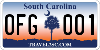 SC license plate OFG001