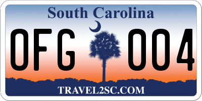 SC license plate OFG004